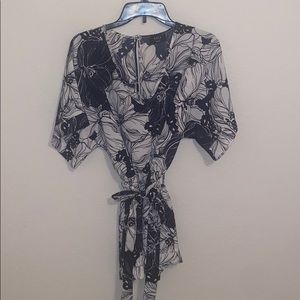 Vici Navy and White Floral Romper